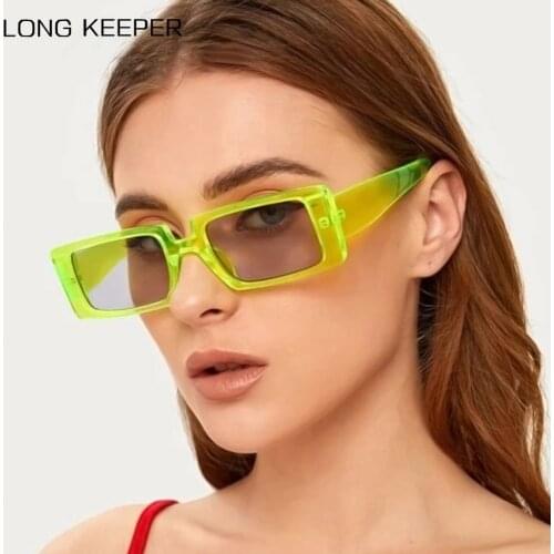 2020 Rectangle Sunglasses Women Fashion Luxury Brand Men Vintage Square Sun Glasses Ladies Vintage Candy Color Eyewear Shades