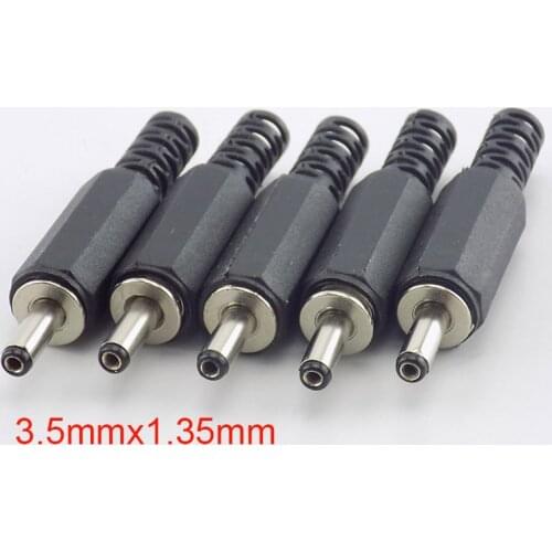 1.35mm X 3.5mm DC Male Power Plug Jack Adapter Connector For Laptop Electrical Socket Outlet Plug DIY 5pcs/lot