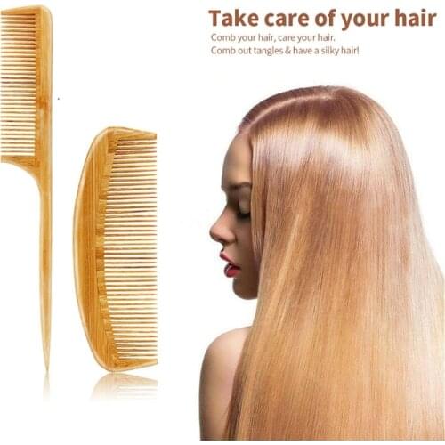 4Pcs/Set BambooHandle Boar Bristles Anti Static Hair Brush Massage Scalp Comb Straightening Care Tools for Men Women