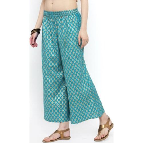 Shalwar Indian Pants Ethnic Style Peacock Blue Cotton Sweat-absorbent Breathable In Spring and Summer Trousers Shalwars Salwar