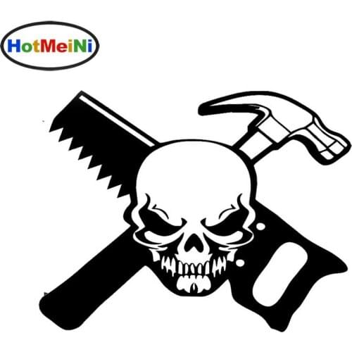 Carpenter Skull Worker Decal Sticker Jdm Funny Vinyl Car Window Bumper Truck 7"
