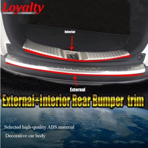 Loyalty for Toyota RAV4 2016 2017 Rear Interior+Exterior Trunk Bumper Cover Trim Stainless Steel Car Accessories Auto Styling