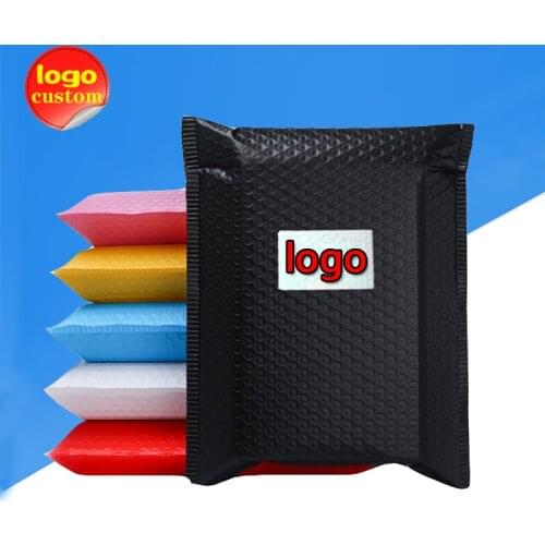 Color Lipgloss Bubble Mailer Padded Envelopes Bag PE Plastic Shipping Express Gift Packaging Yellow Green Blue White Pink Logo