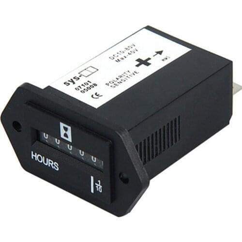 DC 10V-80V Generator Sealed Hour Meter Counter For Boats Trucks Tractors Cars Hourmeter