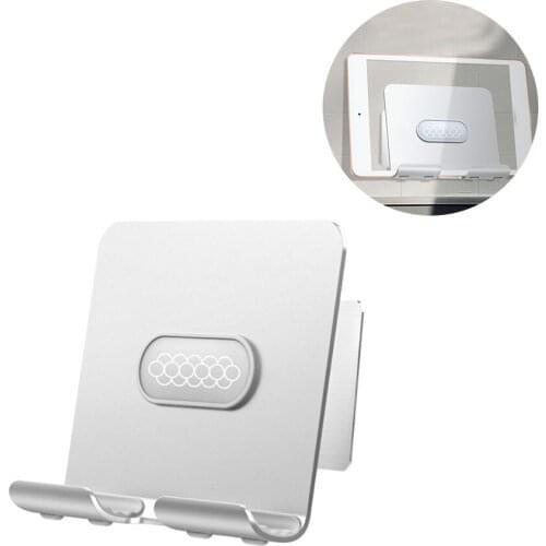 Phone Tablet Wall Holder Kitchen Bathroom Drilling-free Table Wall Hanging Stand Alloy Bracket