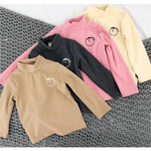 Kids Shirts Autumn High Quality Turtleneck Long Sleeves Tops for Girls Boys Clothing Shirt Kids Clothing 2019 Children Tees