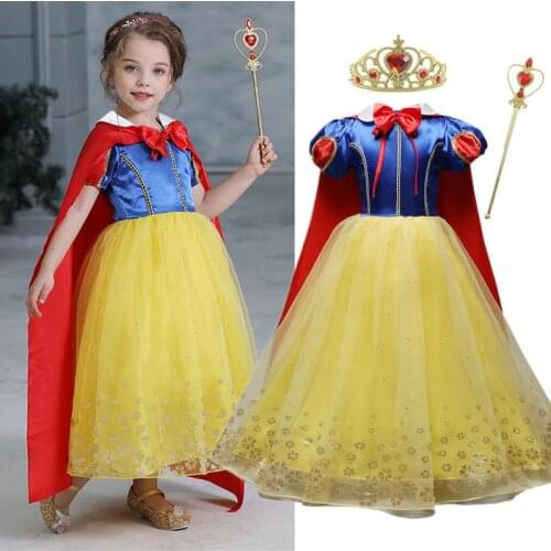 Girls Cosplay Dress Up For Kids Halloween Carnival Princess Costume Children Christmas Party Snow White Fancy Clothes Disguise