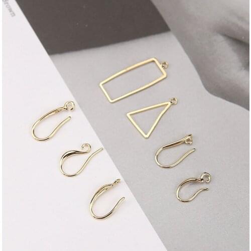 DIY handmade jewelry accessories gold color temperament irregular geometric earrings material ear hook charms pendant 50pcs