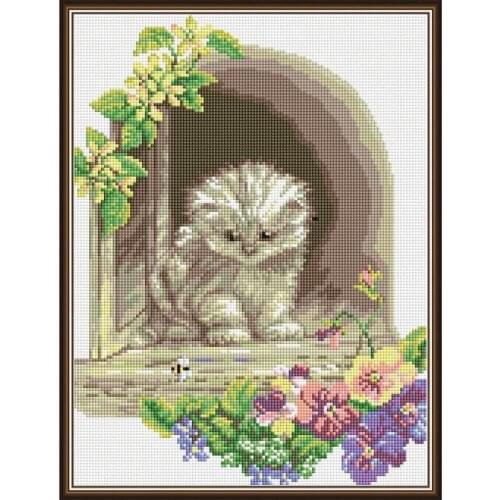 Everlasting Love Kitten In The Window Chinese 5d Diamond Painting Full Square Christmas Decorations For Home Wedding Decoration