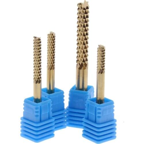 1pcs 3.175mm 4mm 6mm TiN Carbide Tungsten Corn Cutter cutting PCB milling bits end mill CNC router bits for Engraving machine