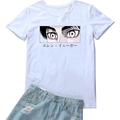 Anime Boy Eyes Pattern T Shirt Women Funny Cartoon Graphic Tee Women Short Sleeve Women Tshirt Black Harajuku Women T-shirts