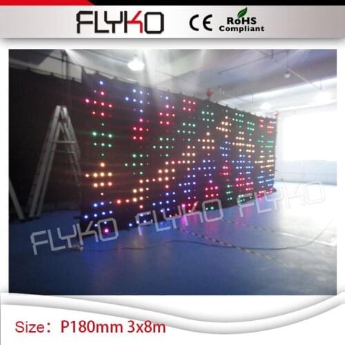 Flexible soft led video backdrop 10ft high by 27ft width indoor fireproof foldable led video curtain P18