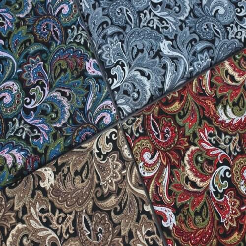 100% Plain Cotton Poplin Red Grey Green Brown Peacock Feather Leaf Printed Cotton Poplin Fabric 50x140cm Dot Fabric Patchwork