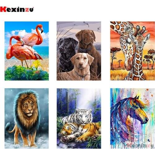 Full 5D Diy Square/Round diamond painting,Lion giraffe flamingo,3d embroidery cross stitch mosaic Childrens handmade puzzle