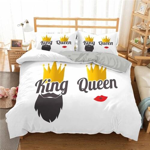3D Print King Queen Bedding Set for Double Size Duvet Cover Set Bed Linen Bedclothes Bed Set 220x240 Luxury Bedding Sets Single