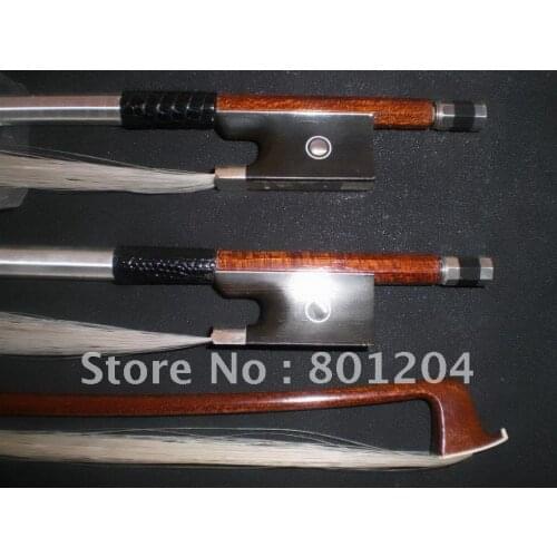 Violin bow of carbon fiber bow with out appearance of pernambuco, ebony frog,Silver mountedmodel of SCFT98