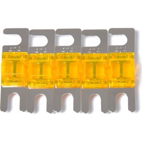 5Pcs/Set 30/40/60/80/100A Nickel Plated Car Stereo Audio 32V AFS Mini ANL Fuses New