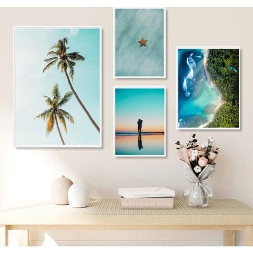 Sea Forest Coconut Tree Snail Landscape Wall Art Canvas Painting Nordic Posters And Prints Wall Pictures For Living Room Decor