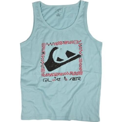 Mens Pure Cotton Blue Skateboard Tank Surf Workout Beach Regular Fit Gym Fitness Knitted Singlet Hip Hop Street Jersey Vest