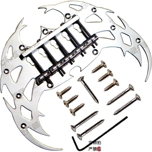 A Set of Chrome 5 String Bass Bridge Metal tribal flame High quality