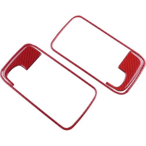 Car Left Right Carbon Fiber Red Interior Door Handle Panel Cover Trim Fit for Dodge Challenger 2008-2010 2011 2012 2013 2014