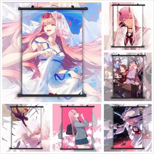 Home Decoration Wall Artwork Darling in the FranXX Zero Two Painting Plastic Hanging Scrolls Modern Canvas Print Picture Poster
