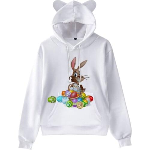 2021 Spring New product Easter Bunny 3D Casual Childrens Clothing Cat Ear Can Be Customized With Patterns