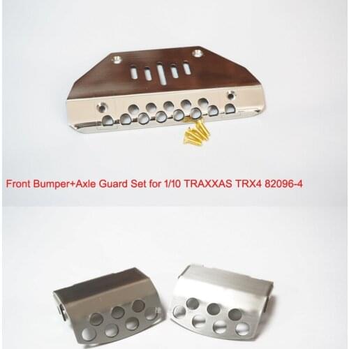 Stainless Steel Front Bumper+Axle Guard Set for 1/10 TRAXXAS TRX4 82096-4 MERCEDES-BENZ G500