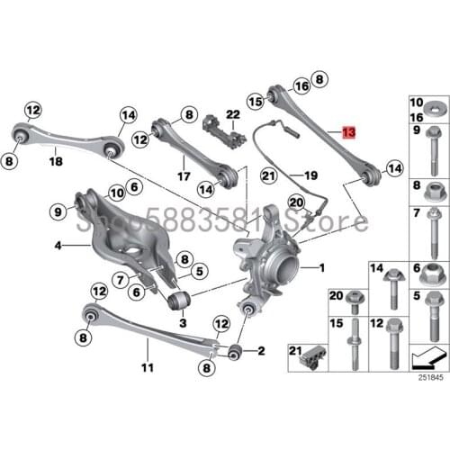 CAR front control arm bm wF20 116D F20 116I F20 118D Swing arm Suspension arm Rear tie rod with rubber mount