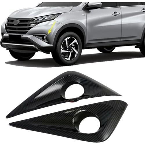 Front Foglight Fog Light Lamp Cover Trim For Toyota Rush 2019 2020 ABS Carbon Fiber Car Exterior Accessories Sticker Styling