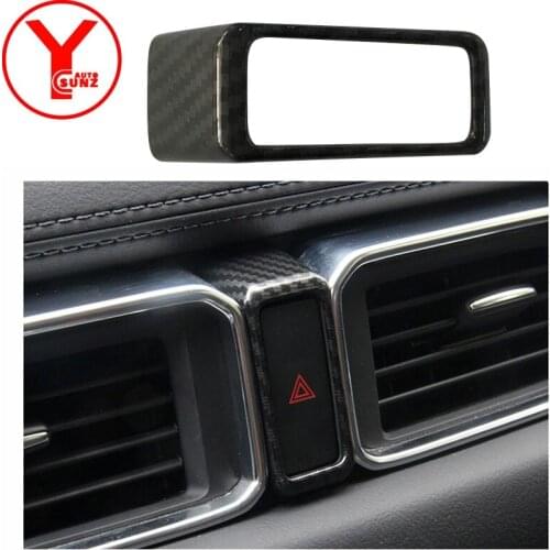 Carbon fiber hazard warning flasher switch cover For mazda cx5 cx-5 2017 2018 ABS car accessories interior auto parts ABS YCSUNZ