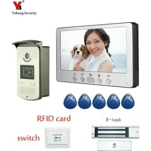 Yobang Security 7" Video Door Phone Video Door bell Intercom Monitor Night Vision Camera Doorbell With Door Lock