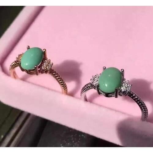 The Best Gift For your mother Turquoise Ring 925 sterling silver Fine jewelry Natural and Real Turquoise Ring