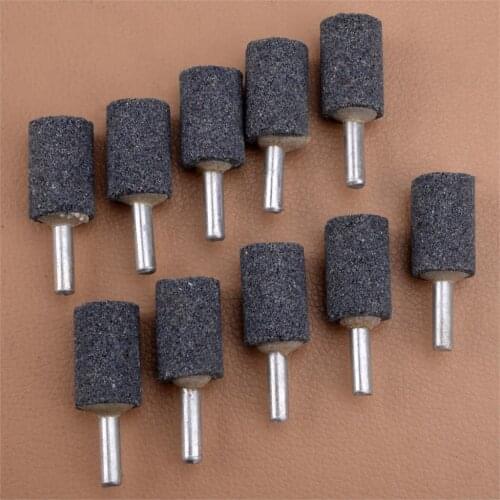 LETAOSK 10Pcs/Set 1/4" 6mm Shank Mounted Grinding Stone Abrasive Wheel for Drill Rotary Grinder Cylinder 20mm Polishing DIY