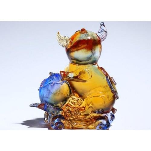 Glass mascot crafts cute zodiac pig birthday gift