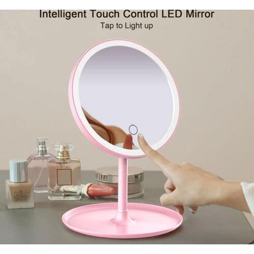 Led Mirror Light Makeup Mirror Storage LED Face Mirror Adjustable Touch Dimmer USB Led Vanity Mirror Table Desk Cosmetic Mirror