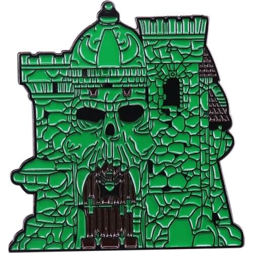 Castle grayskull brooch He-man & the Masters of the Universe skeletor pin power badge 80s MOTU quirky collectors gift