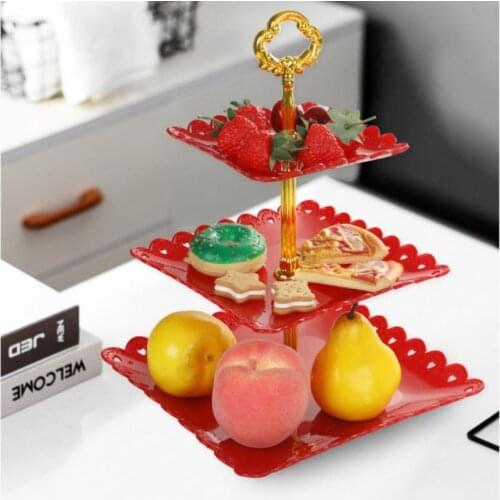 3 Tier Cake Stand Afternoon Tea Wedding Plates Christmas Party Tableware New Bakeware Tray Display Rack Cake Decorating Tools