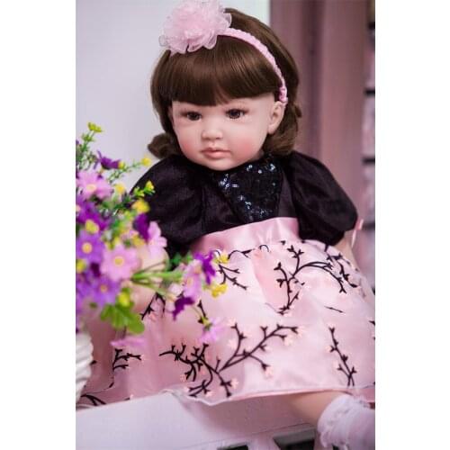 60cm bebe vinyl silicone reborn baby doll toy newborn girl babies princess toddler time doll birthday gift boneca reborn
