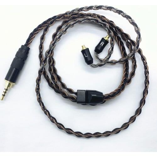 8 core short cable 60cm MMCX UE900 IE80 0.78MM QDC A2DC IM50 Bluetooth-compatibl cable single crystal copper silver plated cable