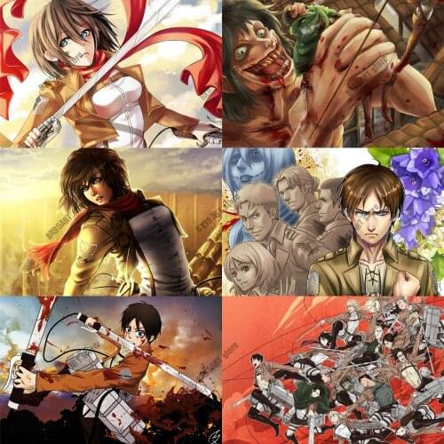 DIY 5D Diamond Painting Attack on Titan Japanese Anime Diamond Mosaic Embroidery Full Round Cross Stitch Kits Home Decor Gift