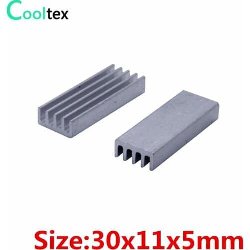 50pcs/lot) 30x11x5mm Aluminum heatsink radiator for chip Electronic cooler cooling