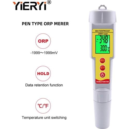 Yieryi orp-619 ORP/TEMP Meter Backlit Display Drinking Water Quality Analysis Device Portable Oxidation Reduction Analyzer