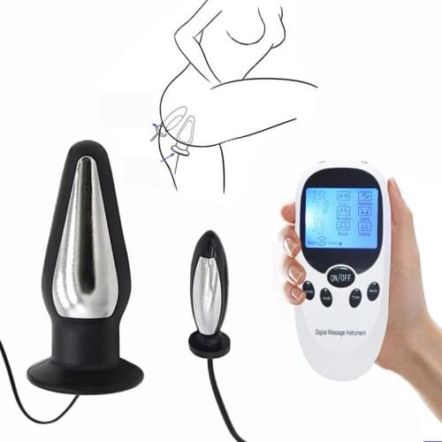 NEW USB Charge Electric Shock Big Plug Electro Shock Massage Anal Plug Stimulation Medical Themed Toys Adult Sex Toys For Couple