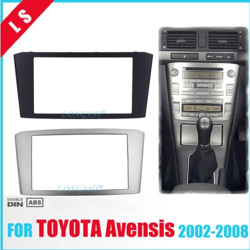Car Radio Fascia for TOYOTA Avensis Facia Panel Stereo Face Plate Audio Bezel Facia dash Mount Kit Adapter Trim 2din DVD Frame 2