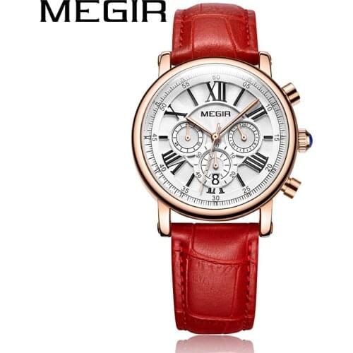 MEGIR Fashion Women Watches Top Brand Luxury Ladies Quartz Watch Chronograph Clock for Lover Relogio Feminino Sport Wristwatches