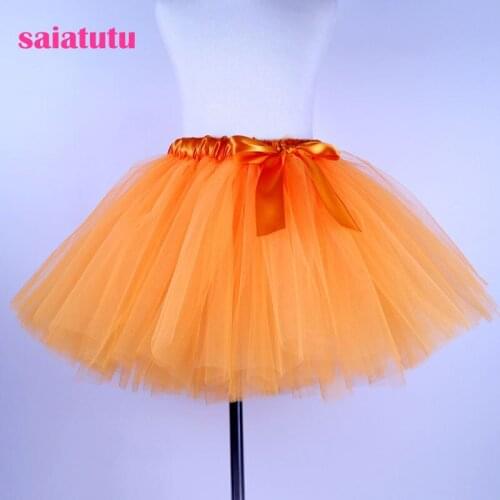 2020 new year orange tulle kids children toddler baby costume ball gown party dance wedding short pettiskirt tutu girl skirt