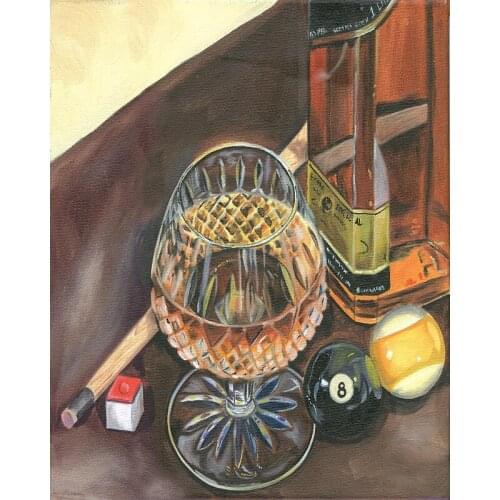 DIY Painting By Numbers Wine billiards Kit Oil Picture By Numbers Scenery Wall Art Painting on Canvas Home Decoration Gift