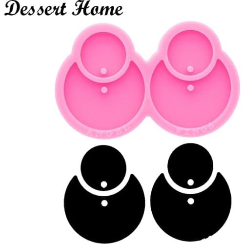 DY0723 Bright Circle mold Resin Craft for Earring, Chocolate Silicone Molds, DIY Epoxy Jewelry Resin Casting Molds