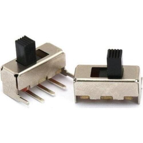 20pcs SS12F23 Toggle switch horizontal SS-12F23 4MM five-foot toggle switch 1P2T SPDT Miniature Slide Switch